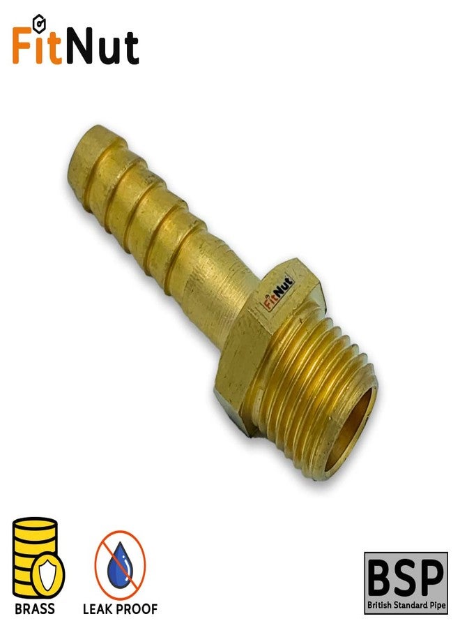 فوهة خرطوم نحاسية بمقاس 1/4 بوصة BSP × 8 مم ذات سن لولبي لتركيب الأنابيب مع مشابك | 1/4 بوصة BSP × 5/16 بوصة | (عبوة من قطعتين) - Image 2